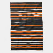 Linge De Cuisine Bande noire, orange et blanche personnalisable (Vertical)