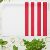 Linge De Cuisine Bande rouge et blanche (Plié)