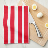 Linge De Cuisine Bande rouge et blanche (Quart Plié)