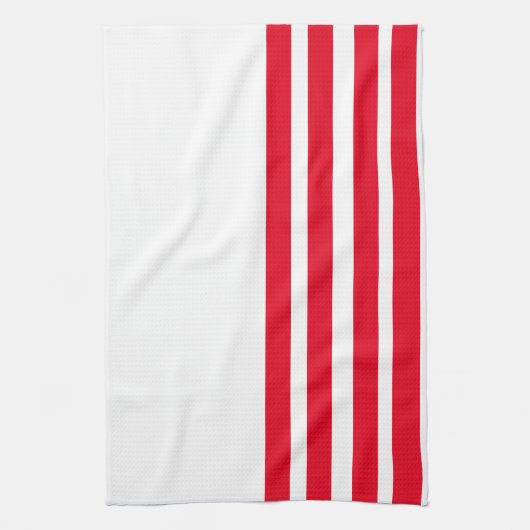 Linge De Cuisine Bande rouge et blanche (Vertical)