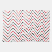 Linge De Cuisine Bande verticale Chevron noir et rouge (Horizontal)