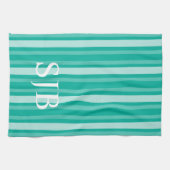 Linge De Cuisine Bande victorienne avec monogramme (Horizontal)