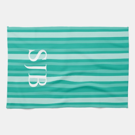 Linge De Cuisine Bande victorienne avec monogramme (Horizontal)