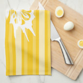 Linge De Cuisine Bande victorienne de moutarde avec papillon (Quart Plié)