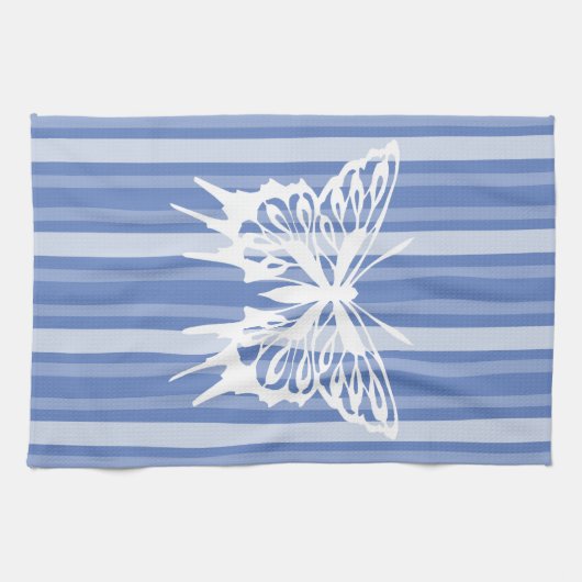 Linge De Cuisine Bande victorienne du Danube avec papillon (Horizontal)