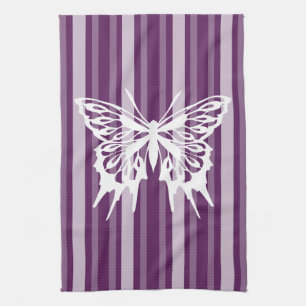 Linge De Cuisine Bande victorienne violette avec papillon