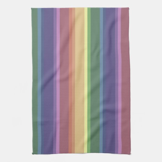 Linge De Cuisine Bandes arc-en-ciel coupées (Vertical)