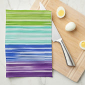 Linge De Cuisine Bandes arc-en-ciel inondées (Quart Plié)