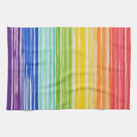Linge De Cuisine Bandes arc-en-ciel inondées (Horizontal)