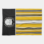 Linge De Cuisine Bandes blanches blanches personnalisées (Horizontal)