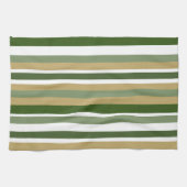 Linge De Cuisine Bandes blanches jaunes vertes (Horizontal)