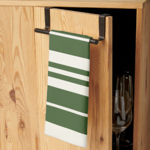 Linge De Cuisine Bandes blanches vertes