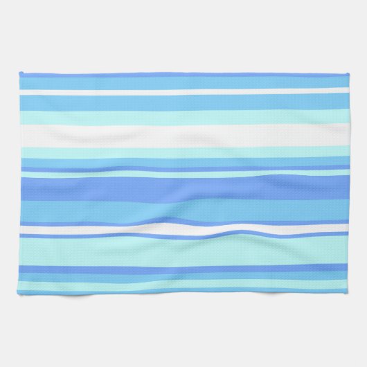 Linge De Cuisine Bandes bleu ciel (Horizontal)