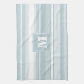 Linge De Cuisine Bandes bleu glace monogramme (Vertical)