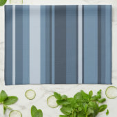 Linge De Cuisine Bandes bleu gris (Plié)