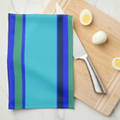 Linge De Cuisine Bandes bleues et vertes (Quart Plié)