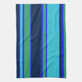 Linge De Cuisine Bandes bleues et vertes (Vertical)