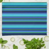 Linge De Cuisine Bandes bleues et vertes (Plié)