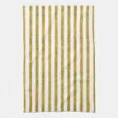 Linge De Cuisine Bandes chic or et blanc (Vertical)