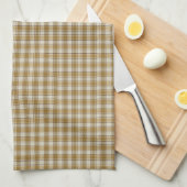Linge De Cuisine Bandes Chic Plaid Or (Quart Plié)
