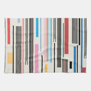 Linge De Cuisine Bandes colorées : Mélange Motif graphique