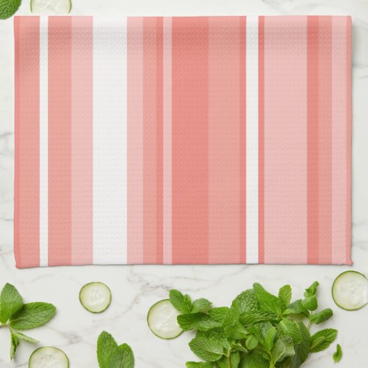 Linge De Cuisine Bandes coralliennes (Plié)