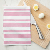 Linge De Cuisine Bandes d'aquarelle rose doux (Quart Plié)