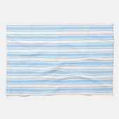 Linge De Cuisine Bandes de bonbons bleu pâle et blanc (Horizontal)