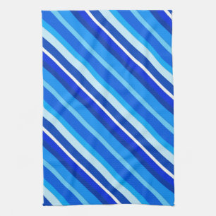Linge De Cuisine Bandes de bonbons en couche - cobalt et bleu pâle