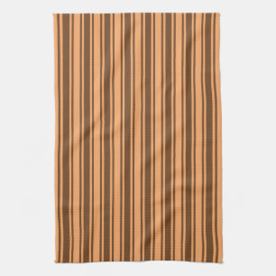 Linge De Cuisine Bandes de bonbons marron rétro des années 1970