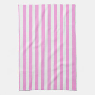 Linge De Cuisine Bandes de bonbons roses et blanches