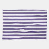 Linge De Cuisine Bandes de bonbons ultra violettes et blanches (Horizontal)