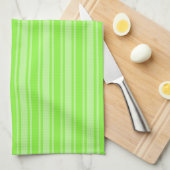 Linge De Cuisine Bandes de bonbons vert citron (Quart Plié)
