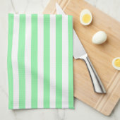Linge De Cuisine Bandes de bonbons vert clair (Quart Plié)