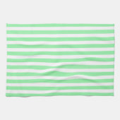 Linge De Cuisine Bandes de bonbons vert clair (Horizontal)