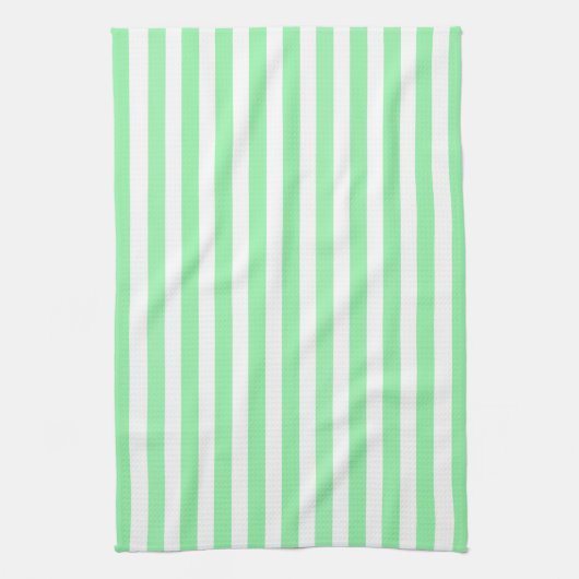 Linge De Cuisine Bandes de bonbons vert clair (Vertical)