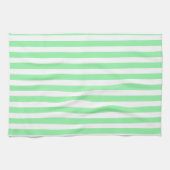 Linge De Cuisine Bandes de bonbons vertes et blanches (Horizontal)