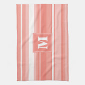 Linge De Cuisine Bandes de corail monogramme (Vertical)