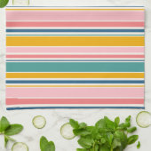 Linge De Cuisine Bandes de couleurs à thème de plage (Plié)