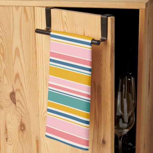 Linge De Cuisine Bandes de couleurs à thème de plage (Pliage en tiers)