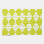 Linge De Cuisine Bandes de diamant vert (Horizontal)