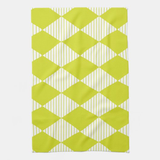 Linge De Cuisine Bandes de diamant vert (Vertical)