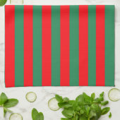 Linge De Cuisine Bandes de Noël classiques rouges et vertes (Plié)