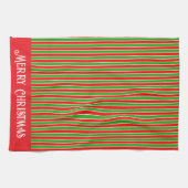 Linge De Cuisine Bandes de Noël rouges et vertes (Horizontal)