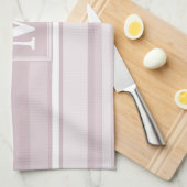 Linge De Cuisine Bandes de quartz roses monogrammes (Quart Plié)