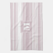 Linge De Cuisine Bandes de quartz roses monogrammes (Vertical)