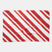 Linge De Cuisine Bandes de sucre de canne d'aquarelle rouge (Horizontal)