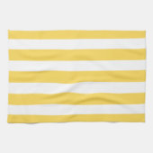 Linge De Cuisine Bandes de transats jaunes et blancs (Horizontal)