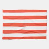 Linge De Cuisine Bandes de transats rouges et blancs (Horizontal)