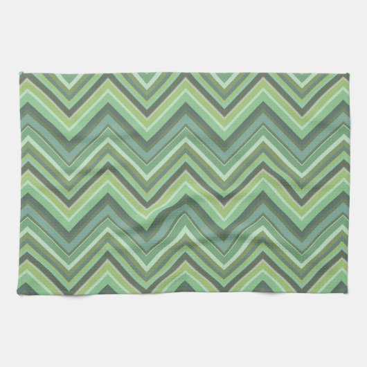 Linge De Cuisine Bandes de zigzag vert olive (Horizontal)